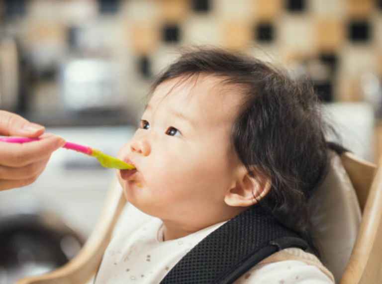 bébé cuillère manger purée