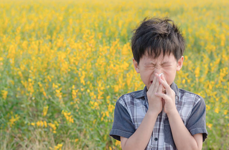 enfant mouchoir allergie au pollen malade pollen