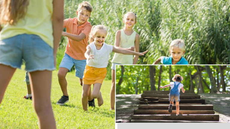 collage jeux plein air enfants