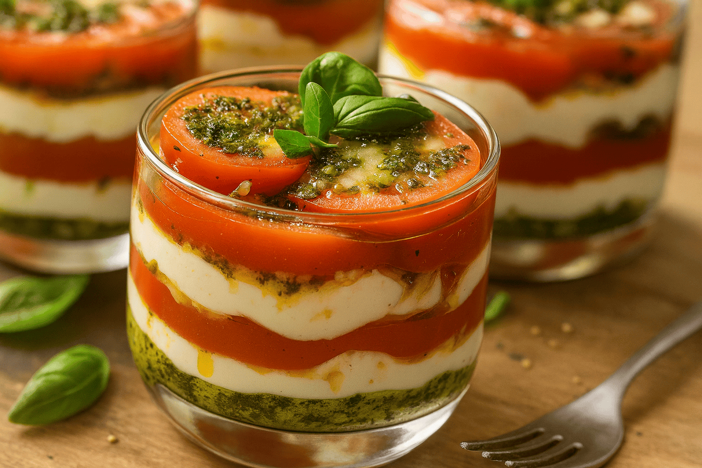 Tiramisu salé tomate, mozzarella et basilic : un vent d'Italie dans l'assiette