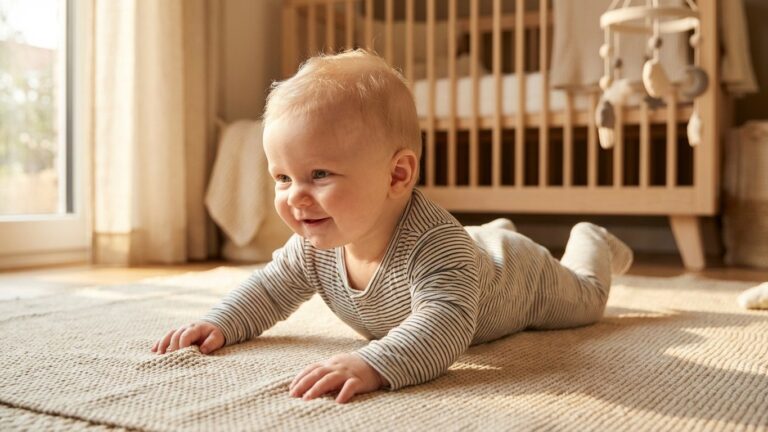 À quel âge bébé rampe et marche à quatre pattes ?