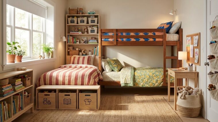 Partager une chambre entre 3 enfants : organisation et astuces déco