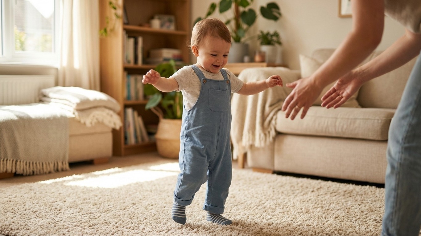Premiers pas de bébé : à quel âge et comment l'accompagner