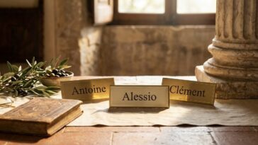 Prénoms masculins italiens et latins : Alessio, Antoine et Clément