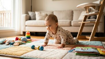 Développement bébé 7 mois : quatre pattes et premières syllabes