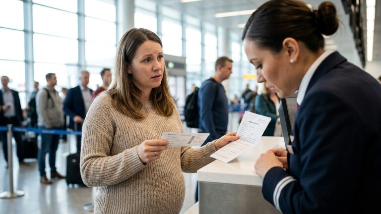 Enceinte de 7 mois, je pensais que mon billet suffisait pour embarquer : au comptoir, l'agent m'a demandé un seul document