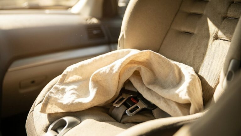 Ma voisine pose toujours un linge sur les boucles du siège auto avant de se garer au soleil et ce n'est pas par excès de zèle