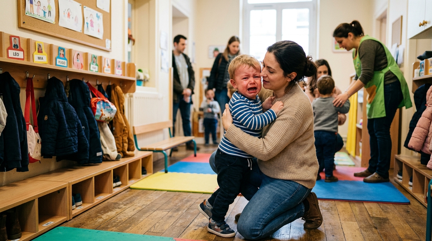 Ma fille s’accrochait à moi chaque matin devant la crèche : le jour où l’auxiliaire m’a demandé combien de temps durait mon au revoir, j’ai compris